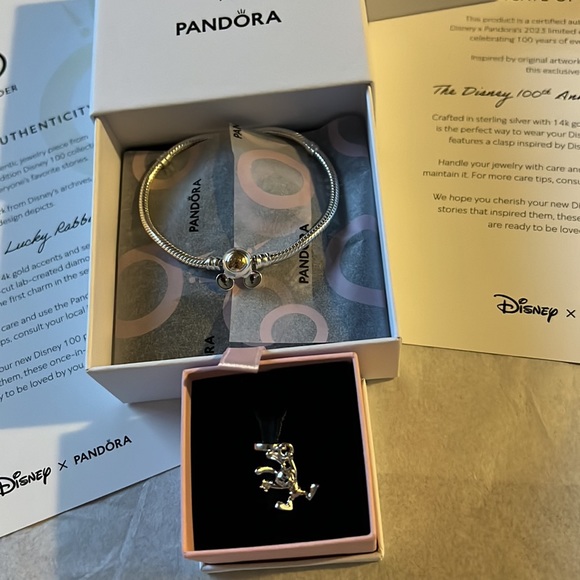 LIMITED EDITION 3pcs Set DISNEY PANDORA 100th Bracelet, Oswald and Mickey Box - Picture 2 of 16